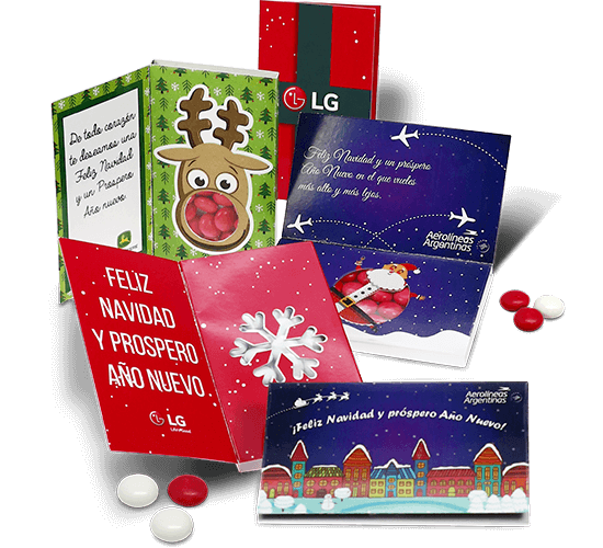 Christmas chocolate lentils card