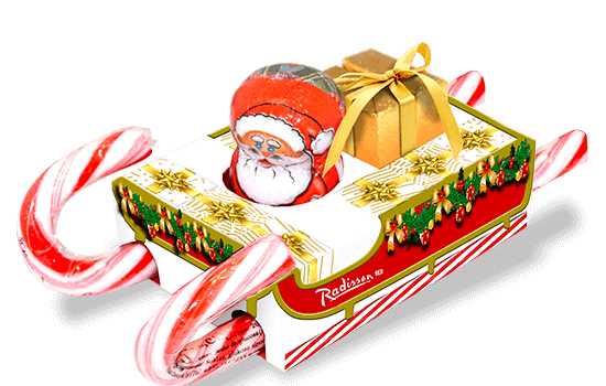 Promotion box with sled shape