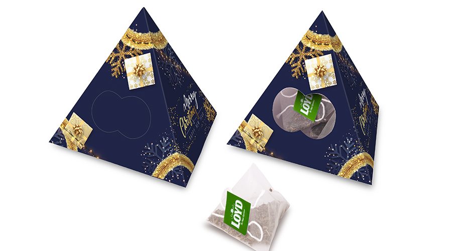 Pyramid with 10 tea bags