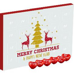 Chocolate hearts, ca. 127g, advent calendar midi