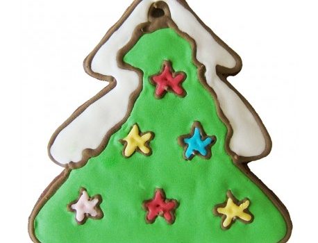 Gingerbread with the shape of a christmas tree