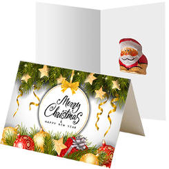 Mini Santa Claus on promotional card, ca. 5g