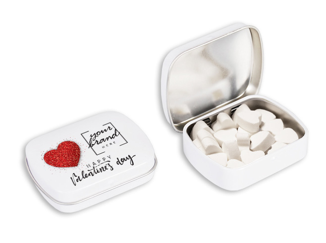Mini hinged lid tin Valentine’s Day