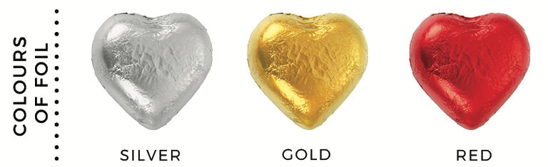Promotional 3 chocolate hearts in envelope