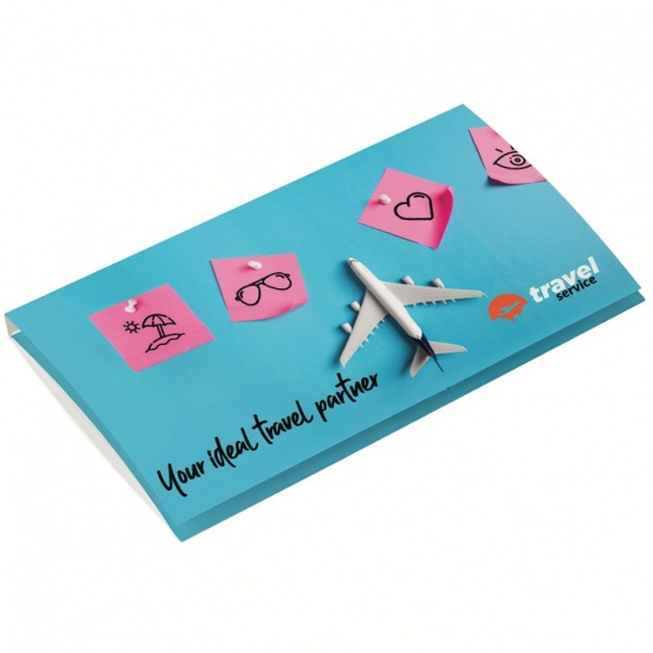 Promotional 3 chocolate hearts in envelope