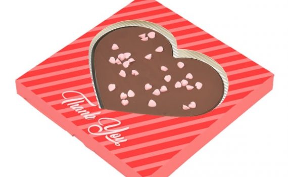 Promotional chocolate in shape heart
