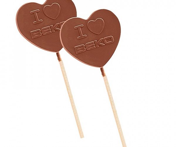 Promotional chocolate lollipop heart