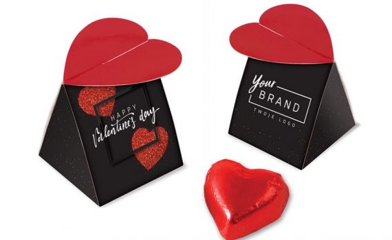 Valentine box with chocolate heart