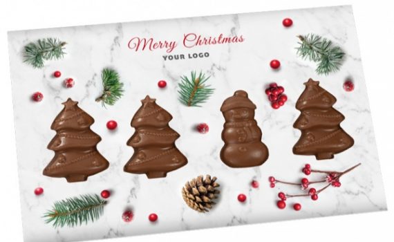 Christmas Card with Christmas Trees