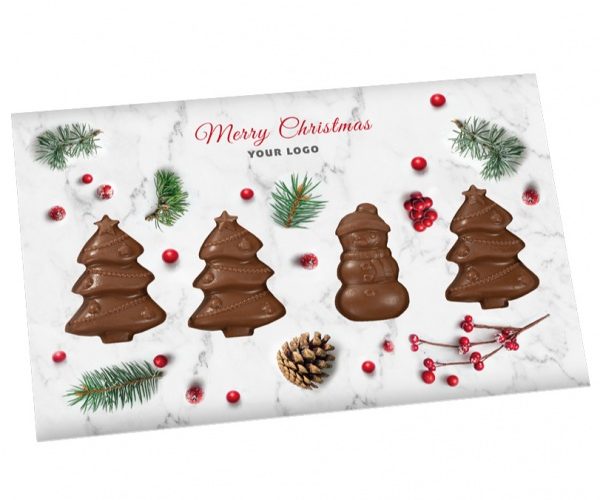 Christmas Card with Christmas Trees