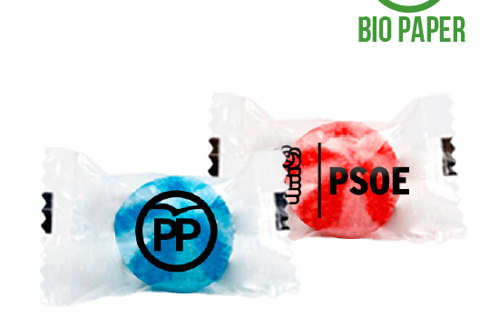 Cola and strawberry with cream flowpack candy