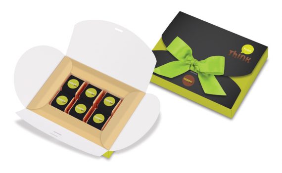 Set contains 6 chocolates mini bar