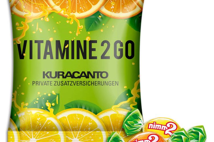 Two fruit-flavoured hard candies