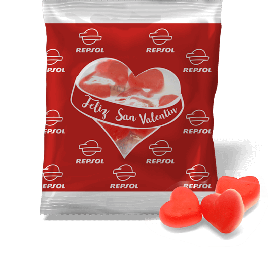 Valentines bag with gummies heart, 10 g