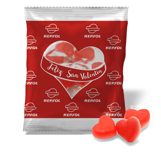 2 scoops bag of candy hearts valentines plush
