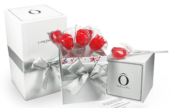 Valentines box with gummy roses