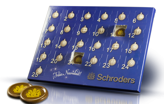 Advent calendar with chocolate token