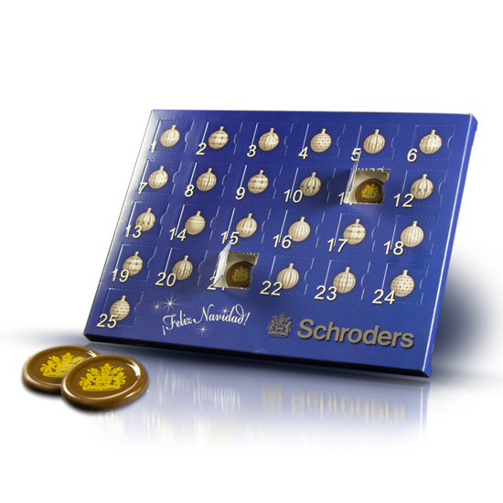 Advent calendar with chocolate token