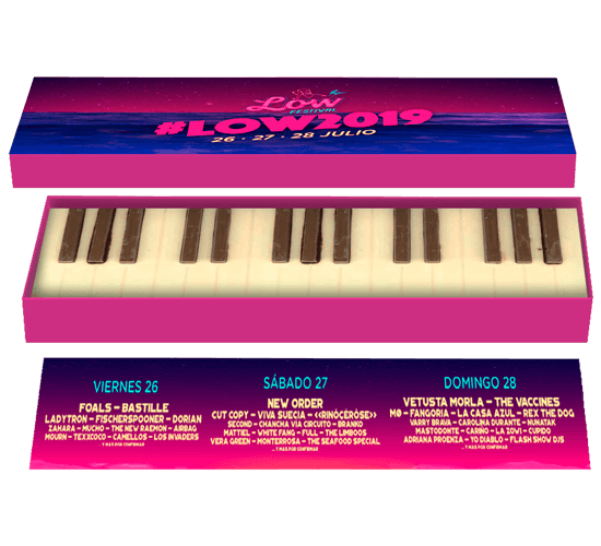 Box with chocolate keyboard