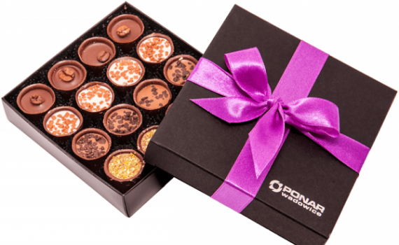 Box with coffee-flavoured pralines