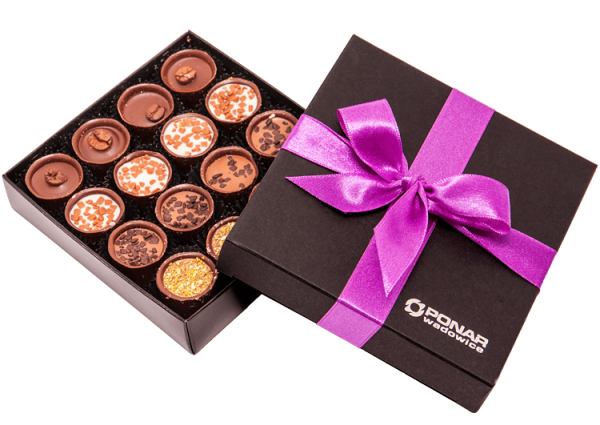 Box with coffee-flavoured pralines