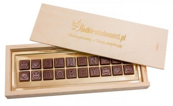 Chocolate Message L20 in Wooden Box