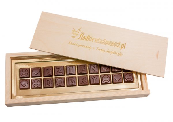 Chocolate Message L20 in Wooden Box