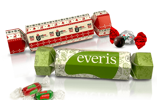 Christmas box with chocolates or candies