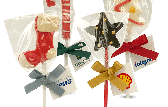 Christmas chocolate lollipops