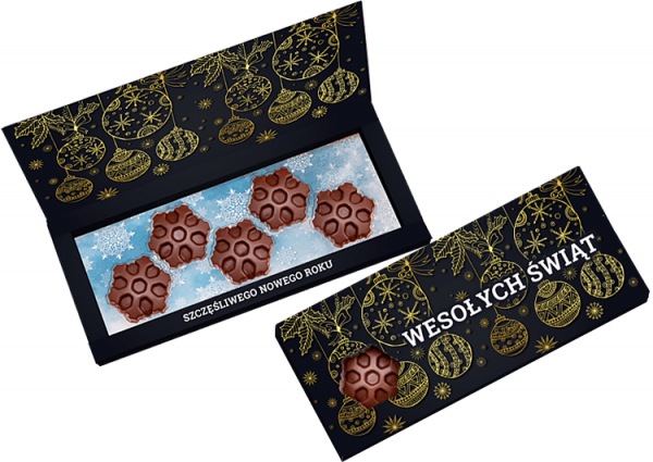 Christmas snowflake-shaped chocolates 5 pcs