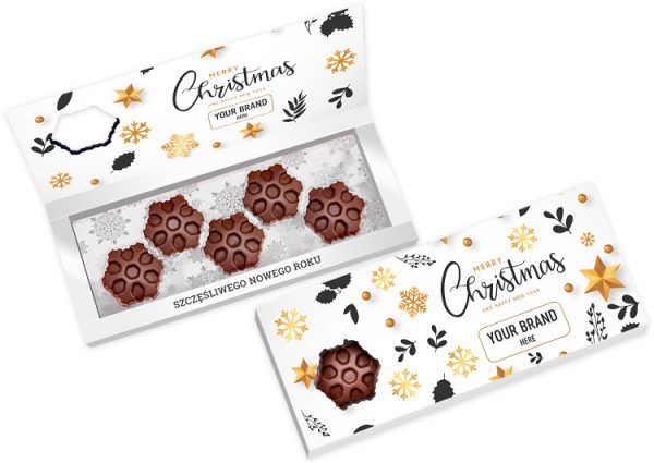 Christmas snowflake-shaped chocolates 5 pcs