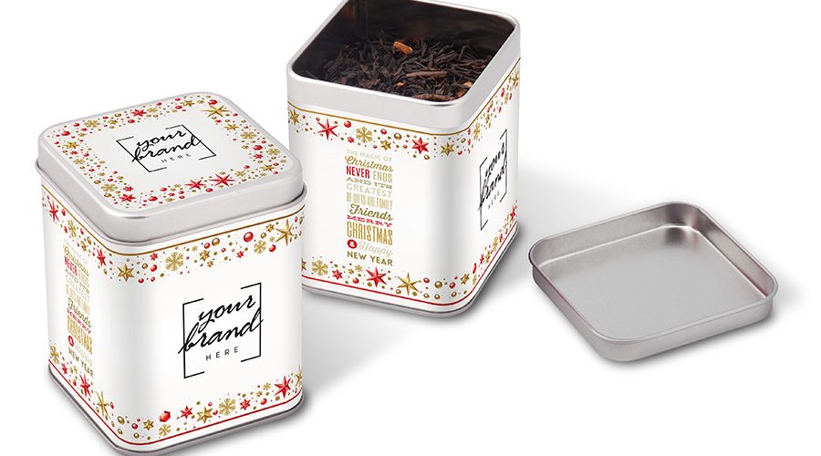 Christmas tin with tea
