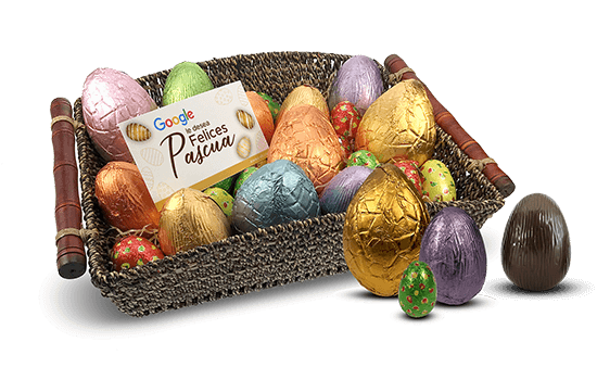 Easter Basket with chocolate eggs
