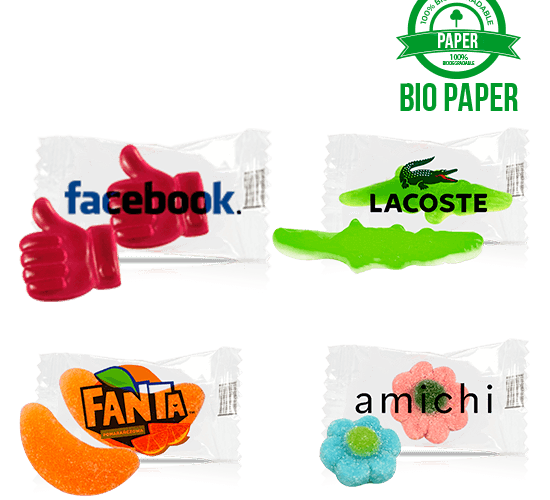 Flowpack candy with shapes jellies