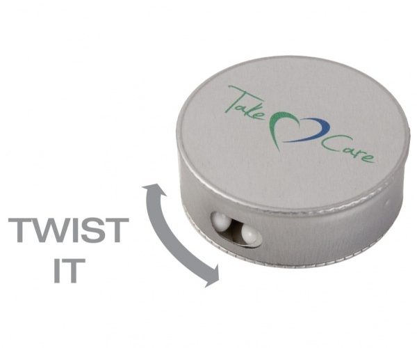 Promotional Twist Tin with mini pastilles 10 g