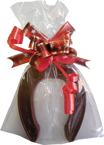 Chocolate horseshoe 100g, bag with ribbon