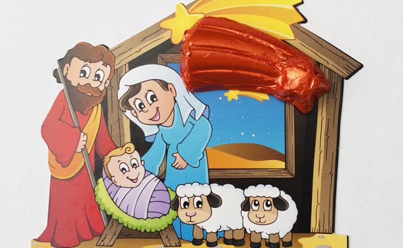 Christmas nativity scene 6g - card