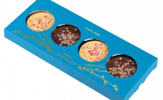 Easter 4 chocolate florentines with sprinkles
