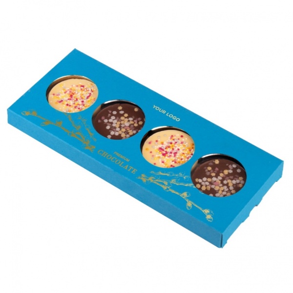 Easter 4 chocolate florentines with sprinkles