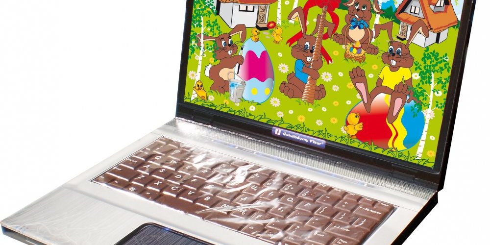 Easter notebook with chocolate keyboard 200g