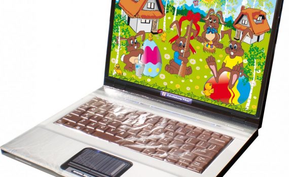 Easter notebook with chocolate keyboard 200g