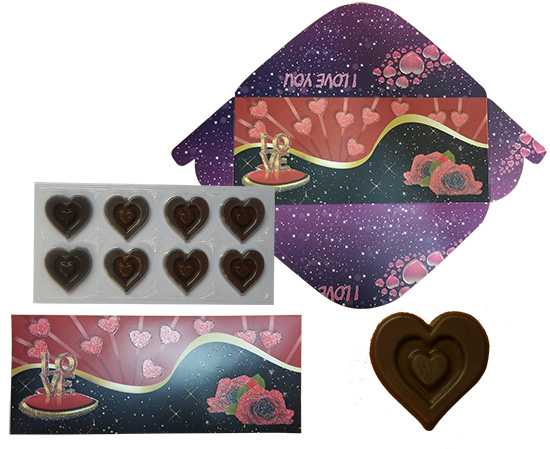 Envelope 60g - Chocolate hearts LOVE