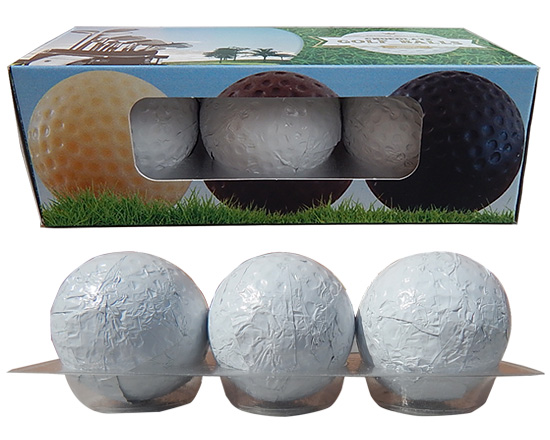Set of golf balls 45g - milk chocolate + white aluminum