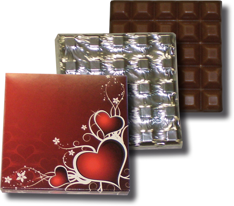 Table 100g - hearts, dark chocolate