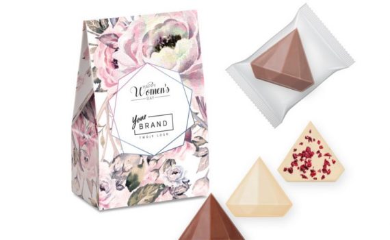 3 chocolates in the shape of 2D diamonds