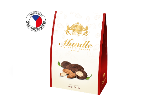Almonds in dark chocolate and cocoa 80 g