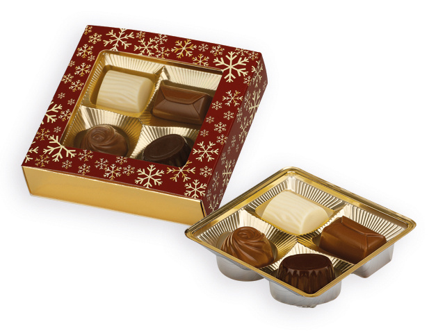 Belgian pralines 4 pcs in gift box with Christmas motif 50 g