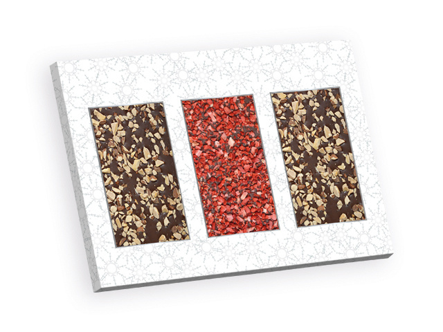 Chocolate with strawberry and hazelnut