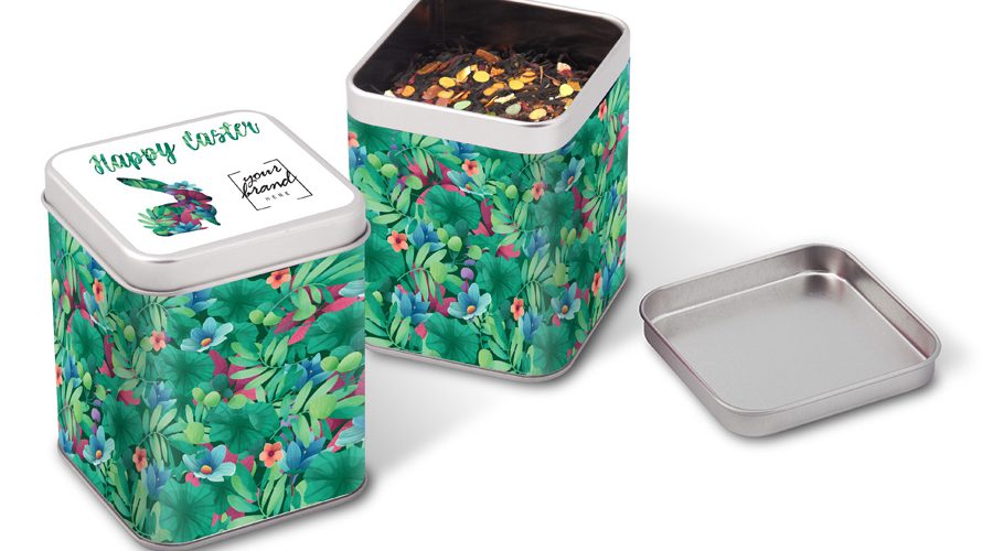 Elegant metal can with quality leaf tea