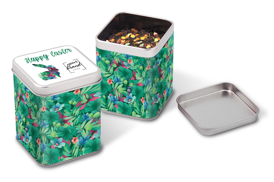 Elegant metal can with quality leaf tea